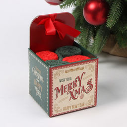 Набор новогодних махровых полотенец «Этель» Merry Xmas, 30×30 см - 4 шт., хлопок 100%