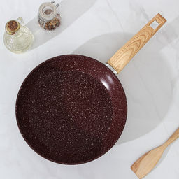 Сковорода Magistro Natural. Brown, d=26 см, кованый алюминий, ручка soft-touch, антипригарное покрытие, индукция, коричневая  фото 2