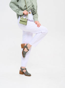 Босоножки 5035.23663bе.Вакса хаки+коричневый