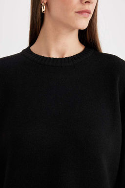 Свитер оверсайз с круглым вырезом - Defacto фото 5