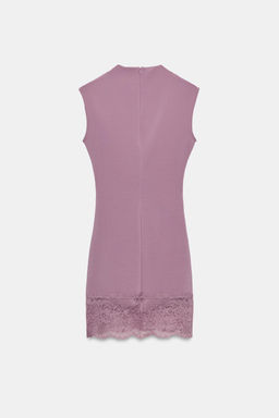 VESTIDO CORTO STRETCH ENCAJE / Rosa / Lila - Zara фото 5
