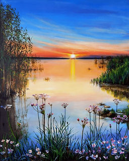 Закат над озером