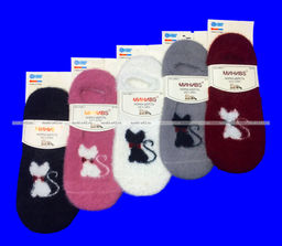 3 ПАРЫ - МИНИBS носки женские укороченные ангора НОРКА ШЕРСТЬ Кошечка