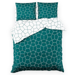 Постельное бельё Этель Евро Emerald hexagon 200*217 см, 220*240 см, 70*70 см - 2 шт, бязь 125 г/м2, хл 100%