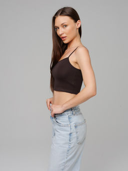 Женский топ на бретелях Lingeamo темно-коричневый ЛТ-05 (69)  фото 5