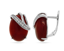 Серьги, сердолик, МЦВ064