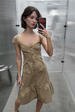 VESTIDO MIDI BOTONES / Oliva - Zara фото 5