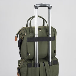 Сумка-рюкзак 2 в 1 на колёсах 18, отдел на молнии, наружный карман, цвет зелёный - Simaland фото 6