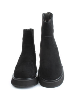 04-HJM397 BLACK Ботинки зимние женские (натуральная замша, натуральный мех)