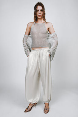 METALLIC THREAD CROCHET TOP - Zara фото 7