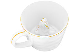 Кружка 300 мл 14*10*7,5 см Лошадь белая с золотом, фарфор - Elan gallery фото 7