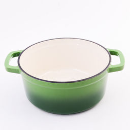 40628 Кастрюля чугун 2,6 л эмаль/покрытие зелёная MB (х2) - Mayer&boch фото 3