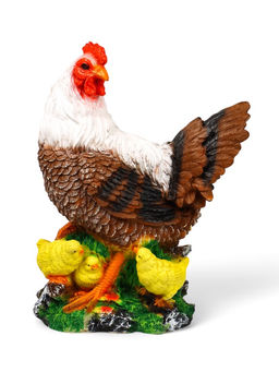 Садовая фигура из полистоуна «Курица с цыплятами», 42×17×30 см
