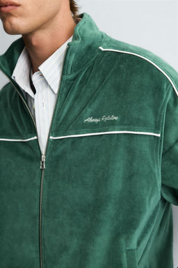 VELOUR ZIP-UP SWEATSHIRT