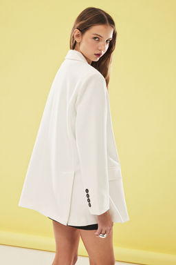 TRENDYOLMILLA Siyah Dokuma Ekstra Oversize Blazer Ceket TWOAW24BC00107 фото 23