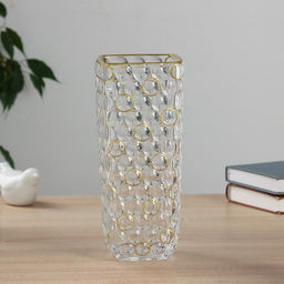 Ваза настольная «Альма галант» круги, 24×10 см, стекло, прозрачная