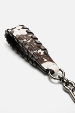 ANIMAL PRINT LEATHER KEY RING - Zara фото 6