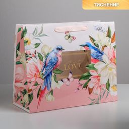Пакет ламинированный с пластиковым окном Love, 32,5 26,5 13,5 см - Дарите счастье фото 5