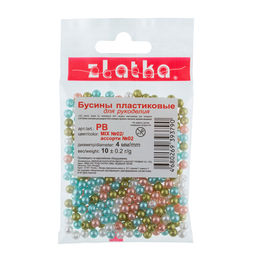 Бусина Zlatka MIX пластик PB 4 мм 10 х 10 г  0.2 г №02 ассорти - Preciosa фото 3