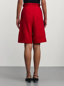 Удлиненные шорты из вискозы на завязках / Zarina  фото 5