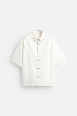 COTTON - LYOCELL TOPSTITCH SHIRT - Zara фото 6