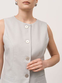 Жилет из льна 7011892 серебро