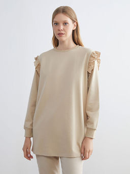 Bisiklet Yaka F?rf?rl? Kad?n Sweatshirt Tunik