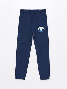 Beli Lastikli Bask?l? Erkek ?ocuk Jogger E?ofman Alt?