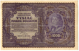 Банкнота 1000 марок 1919 года Польша
