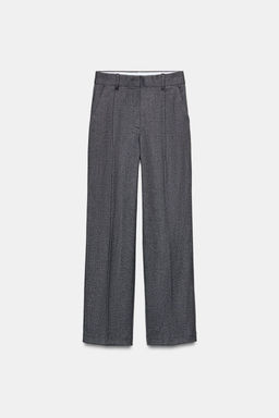 HERRINGBONE STRAIGHT-LEG TROUSERS - Zara фото 6