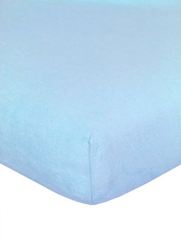 Простыня на резинке Махра - Голубой 140х200х20