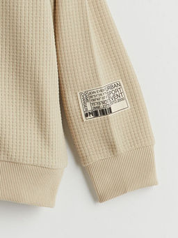 Bisiklet Yaka Dokulu Erkek ?ocuk Sweatshirt