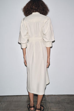 ZW COLLECTION PUFF SLEEVE SHIRT DRESS - Zara фото 3