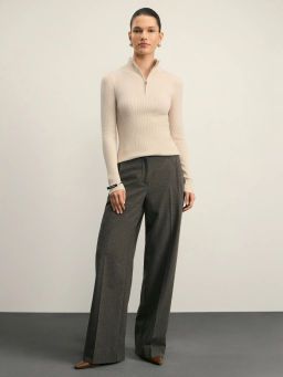 Джемпер в рубчик с молнией / Zarina  фото 2