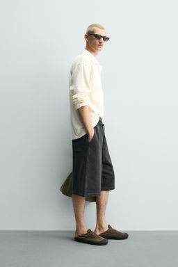 BERMUDA JOGGER RELAXED FIT EFECTO LAVADO / Antracita oscuro