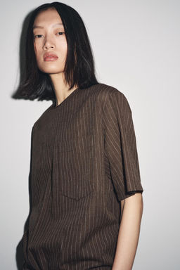ZW COLLECTION STRIPED LINEN BLEND TOP - Zara фото 2