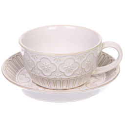 Чайная пара "Верона" (кружка 230мл, блюдце) цветы