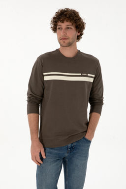 Erkek Vizon Sweatshirt Sepette S_rpriz _ndirim