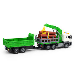 Машина "Лесовоз" с прицепом, на батарейках, в коробке