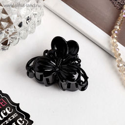 Цена за 24 шт. Крабик для волос «Глянец», бабочка, 4 см, чёрный