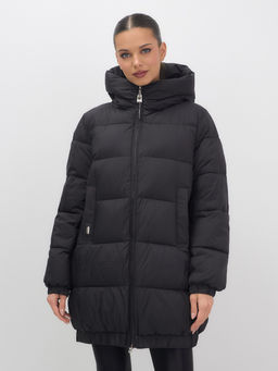 Куртка женская зимняя на резинке большого размера черного цвета 7619Ch - Visdeer фото 10