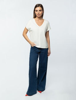 VILATTE / Футболка из фактурного полотна из 100% хлопка фото 5