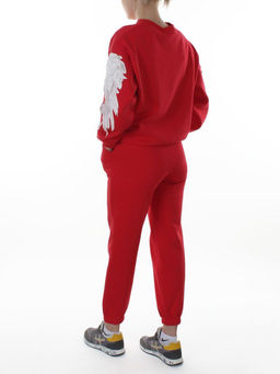 3416/3417 RED Костюм спортивный утепленный женский (95% хлопок, 5% эластан)