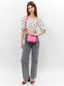 LACCOMA сумка Долли-ЛЦ802-светлая фуксия эко кожа хлопок фото 8