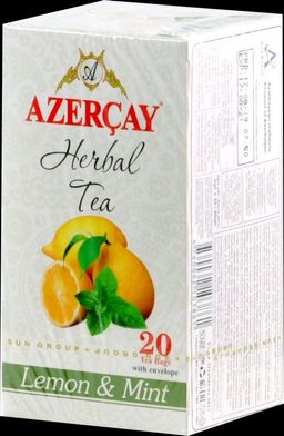 Azercay. Травяной чай. Лимон и мята карт.упаковка, 25 пак.