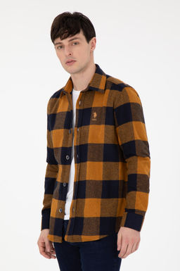 Мужская темно-синяя рубашка с длинным рукавом Неожиданная скидка в корзине