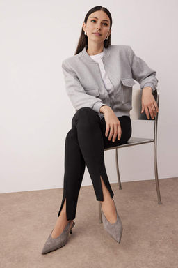 Gri Suet Sivri Burun Kad?n Kitten Topuklu Ayakkab? TAKAW26TO00012 - Trendyolmilla фото 2