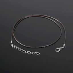 Цена за 10 шт. Шнурок нейлоновый d=1.5 мм, 43 см + удлинитель, чёрный