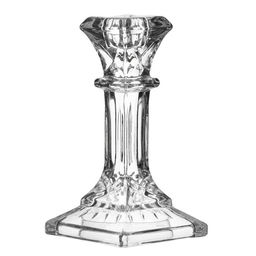 Стеклянный подсвечник на 1 свечу «Колонна с прямоугольная», прозрачный, 16.5×8.3×8.3 см