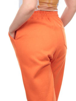 M047 ORANGE Брюки спортивные женские на флисе (100% хлопок) 7986
